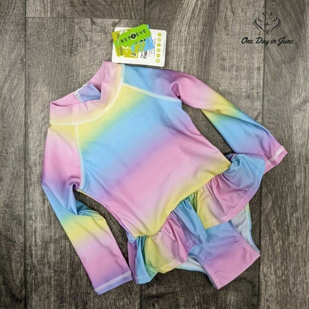 FlapHappy Ruffle Rash Guard One Piece Size 24M - Picture 2 of 3
